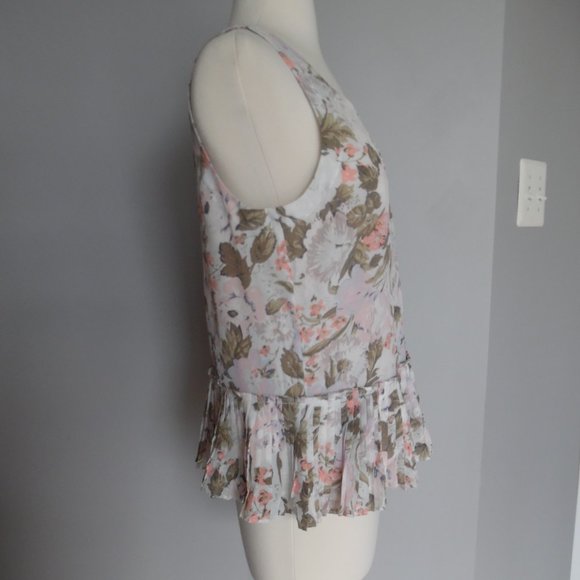 REBECCA TAYLOR Flora Silk Penelope V Neck TankTop - Picture 7 of 12
